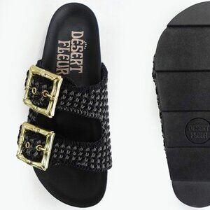 Super platform black sandal
